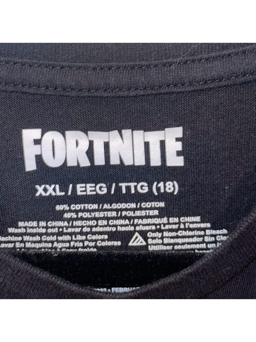 Fortnite Youth Boys Kids Graphic T-Shirt Black Rainbow Logo Video Game XXL (18) - Picture 3 of 4